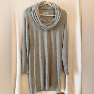 Joan Vass Light Gray Cowl Neck Dress